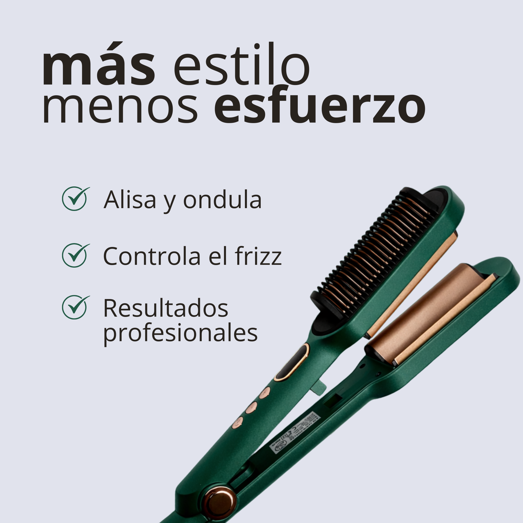 Cepillo plancha y ondulador 2 en 1